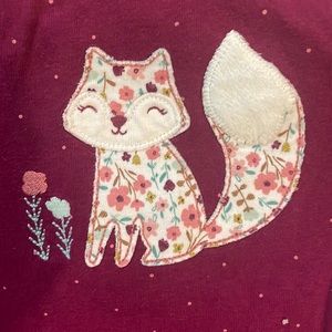 Carter’s red cat romper long sleeve & garanimals blue jeans baby girl size 18 M